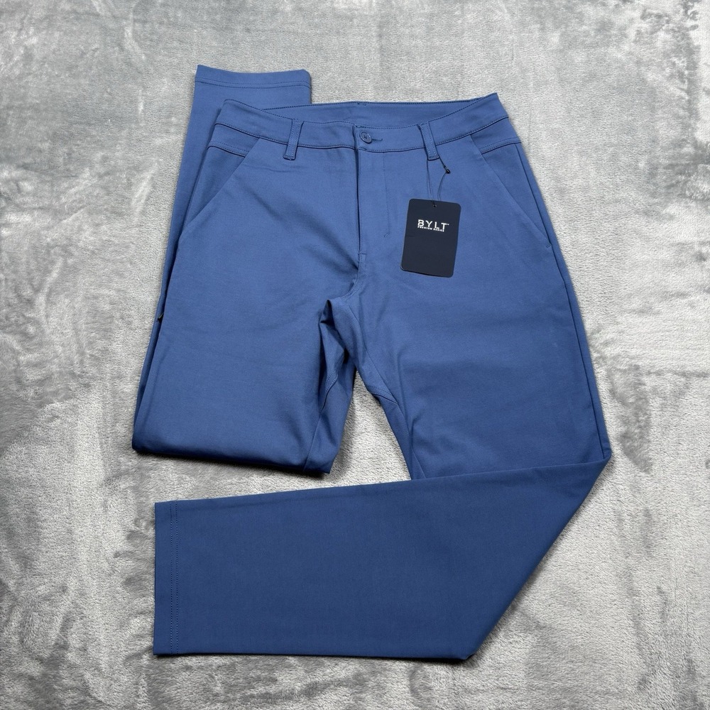 BYLT Mens Pants 32x30 Tech Performance Stretch Everyday 2.0 Premium Blue New